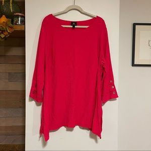 JM Collection Pink 3/4 Sleeve Tunic